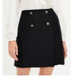 Loft Tweed Button Wrap Skirt - Never Worn size 8